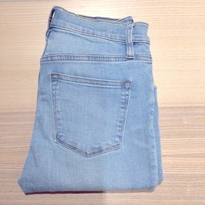 J. Crew 9” High-Rise Toothpick Raw Hem Light Wash Jeans Size 25